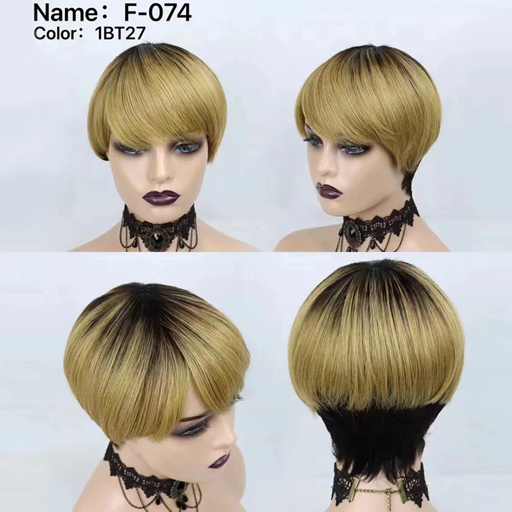 8 Inch Short Remy Hair Wig Bra - Short Pixie Cut Wig Human Hair Cheap recension och pris