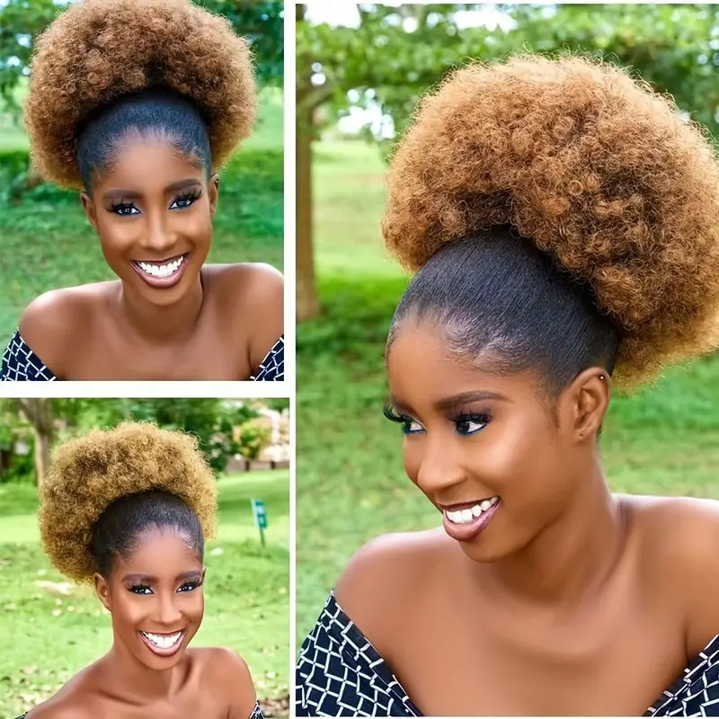1pc Women's 10-Inch Afro Kinky - Drawstring Afro Curly Puff Ponytail recension och pris