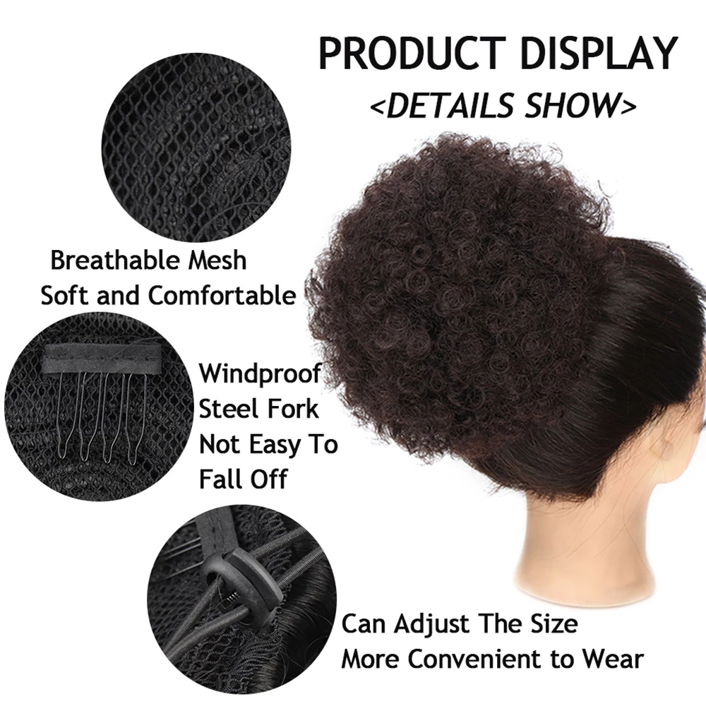Synthetic 10Inch Big Afro Puff - Drawstring Afro Curly Puff Ponytail recension och pris