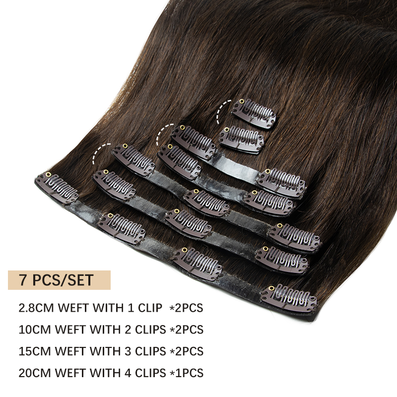 Invisible Thick PU Clip In Hum - Seamless Clip In Hair Extensions Human Hair recension och pris