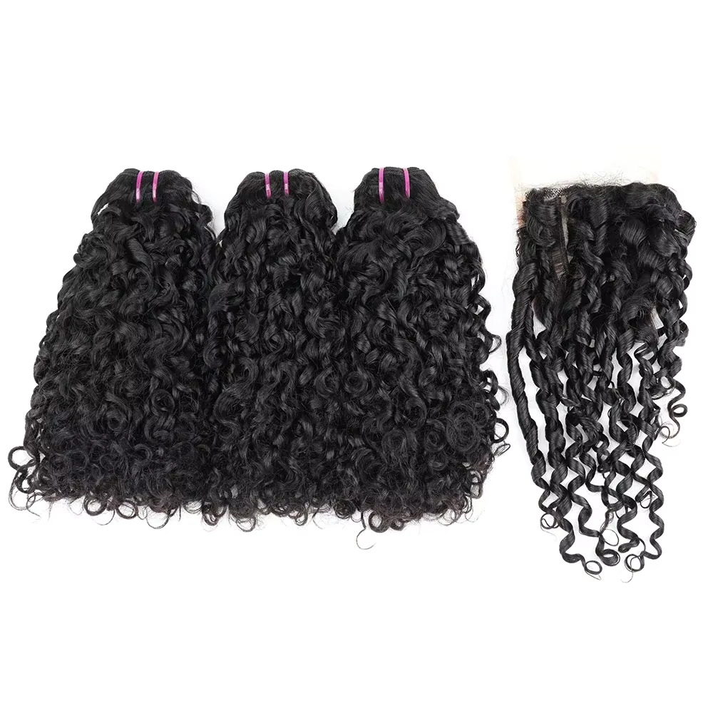 Pixie Curl Hair Bundles with C - Deep Wave 3 Bundles With Closure recension och pris