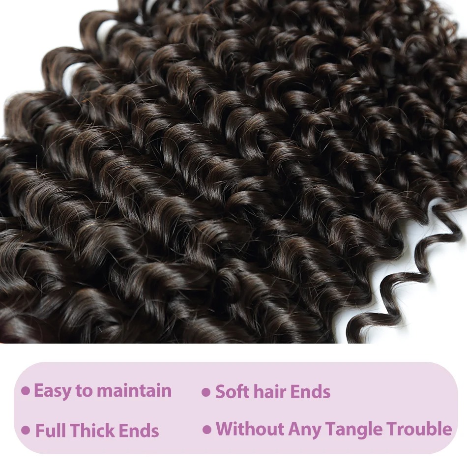 Pixie Curl Hair Bundles with C - Deep Wave 3 Bundles With Closure recension och pris