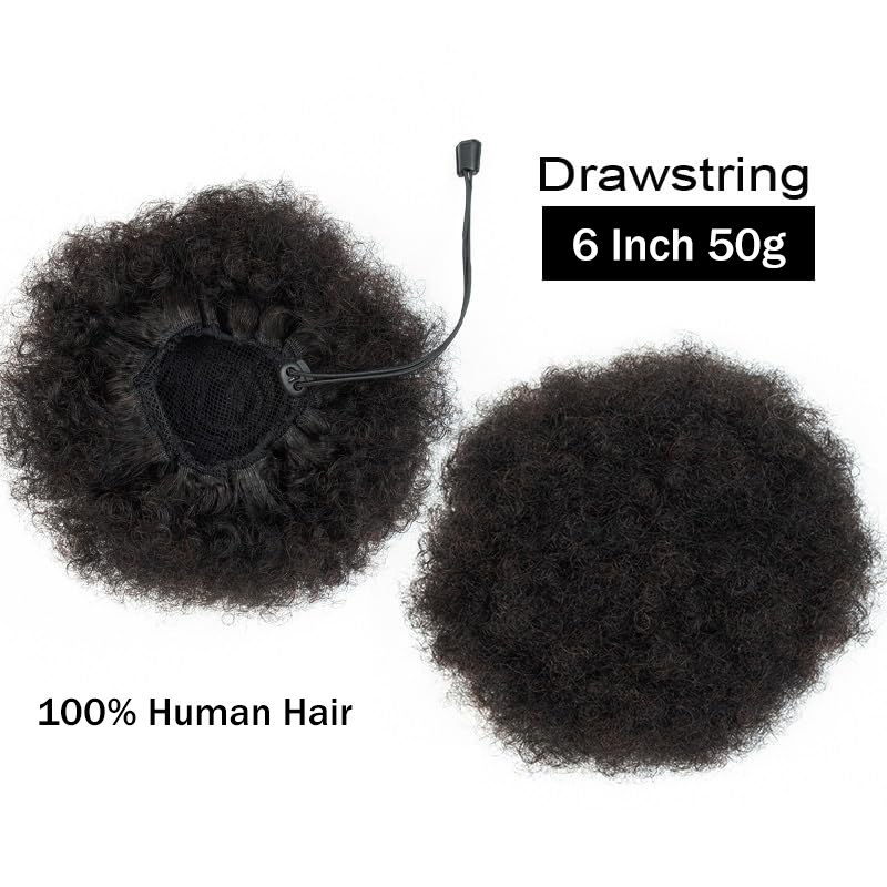 Afro Kinky Puffs 100% Human Ha - Drawstring Afro Curly Puff Ponytail recension och pris